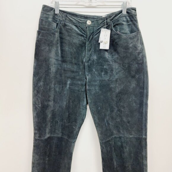 Chicos Pants Black Leather Straight Leg flat Front Size 2 - Picture 6 of 10